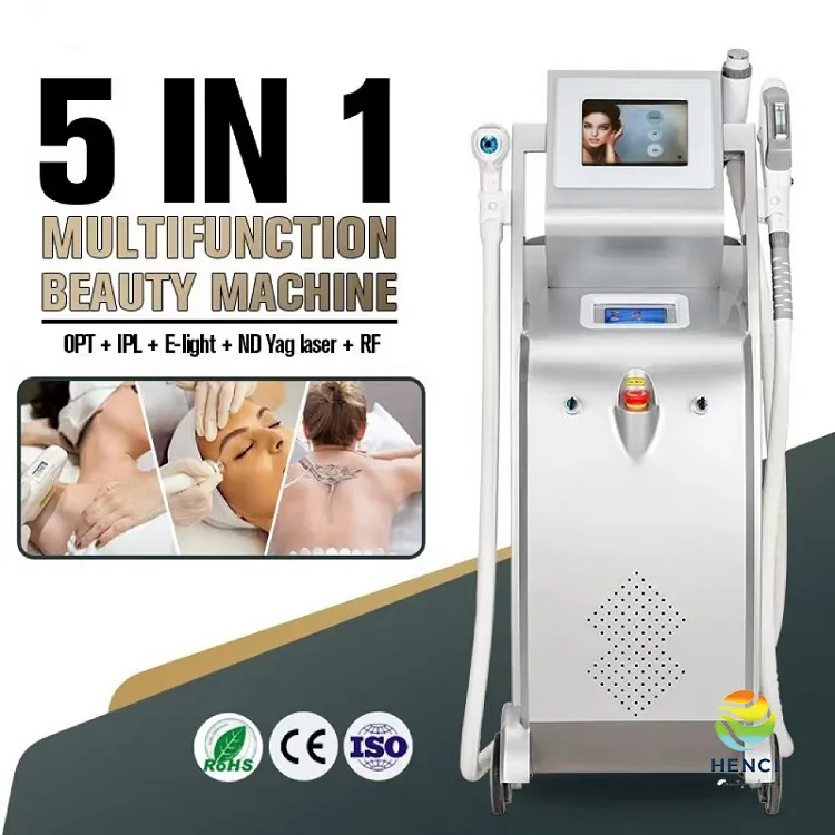 5 in 1Multi Beauty Machine Picosecond Nd Yag Laser Tattoo Rimuovi OPT IPL Laser Depilazione RF Elight Dispositivo di ringiovanimento della pelle