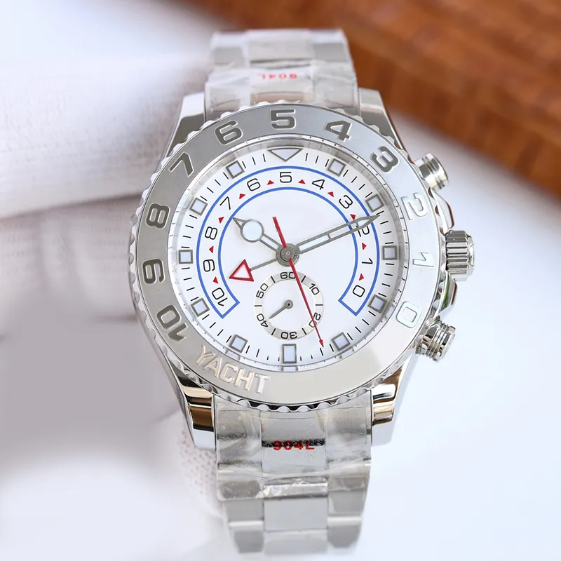 U1 Montre pour hommes à cadran rond blanc 44 mm Machine automatique Boucle pliante en acier inoxydable 904L Résistant aux rayures Verre de cristal bleu Qualité Montre De Luxe Montre