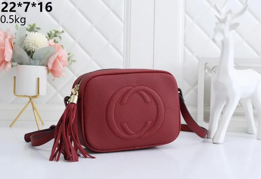 Women Lychee leather tassel Handbag Wallet Handbags Bags Crossbody Soho Bag Disco Shoulder Bag Fringed Messenger Bags Purse 22cm