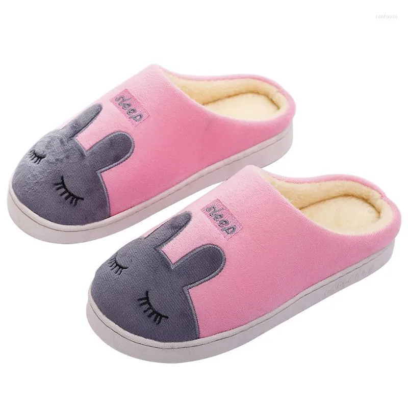 Slippers Cartoon Sleep Indoor Mull Men Men Winter Pluxh Slipper quente PVC Sole No Slip Comfort Cotton Shoes Shoes Sh57