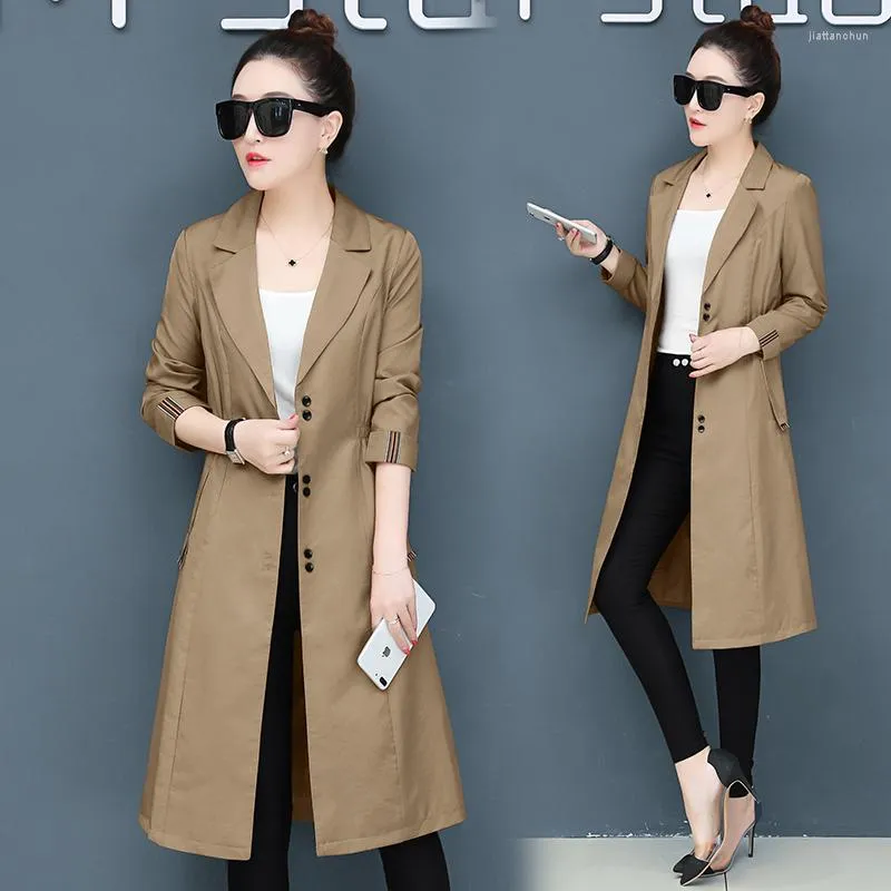 Trenchs de femmes manteaux de vêtements de jeunesse manteau pour femmes à la mode femme printemps automne long style coréen mode mince