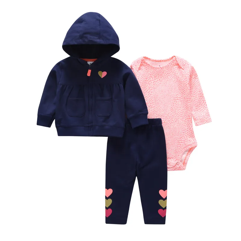 clothing set for baby girl hooded jackets romper pants newborn clothes outfit suit tracksuit 2019 unisex new born costume cotton