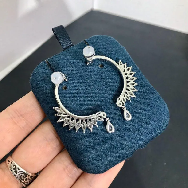 Hoop oorbellen pandoo mode charme sterling zilveren originele sieraden crescent maquise drop stud luxe cadeau voor vrouw