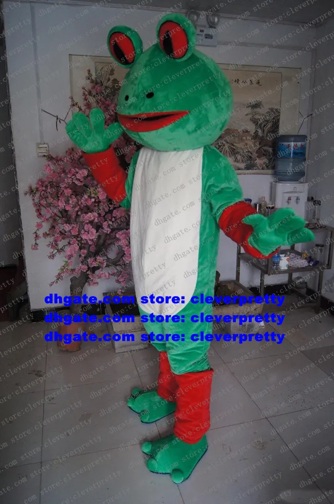 Sapo sapo sapo bufonid bullfrog mascote figurino adulto desenho animado traje de caráter de caráter de alta classe de alta classe ordens de negócios zx1605