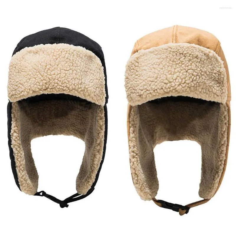 バンダナストラッパー帽子綿の肥厚耳の保護男性女性の爆撃機帽子サーマルファー裏地付き狩猟風の暖かさの屋外暖かさ
