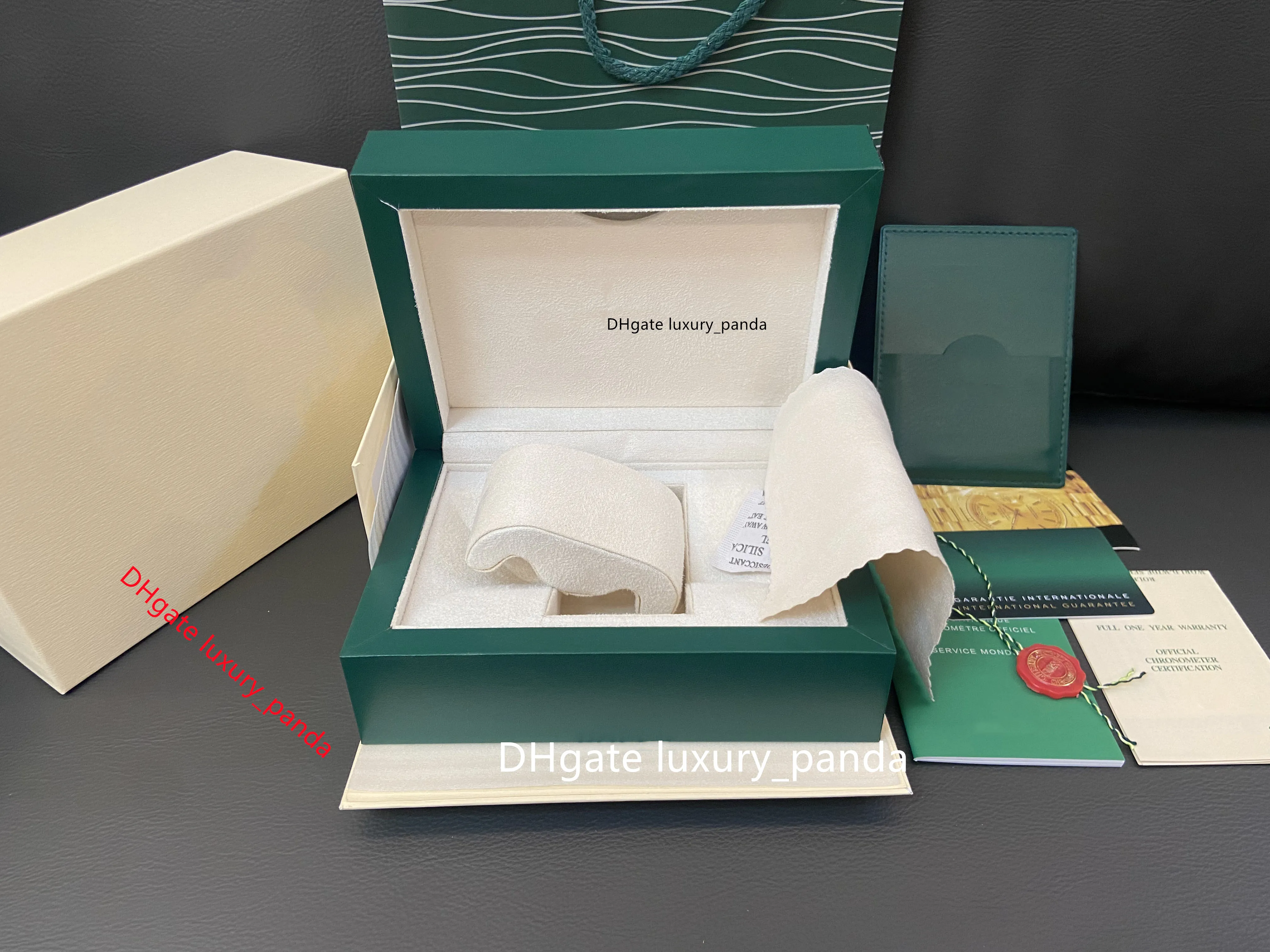 Luxury Dark Green Wooden Watch Box for Rolex 126610 126613 116500 116506 126710 126660 Watches