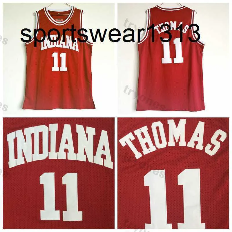 Mens Hoosiers College Basketball Jerseys #11 Isiah Thomas Shirts sydd Jersey S-XXL