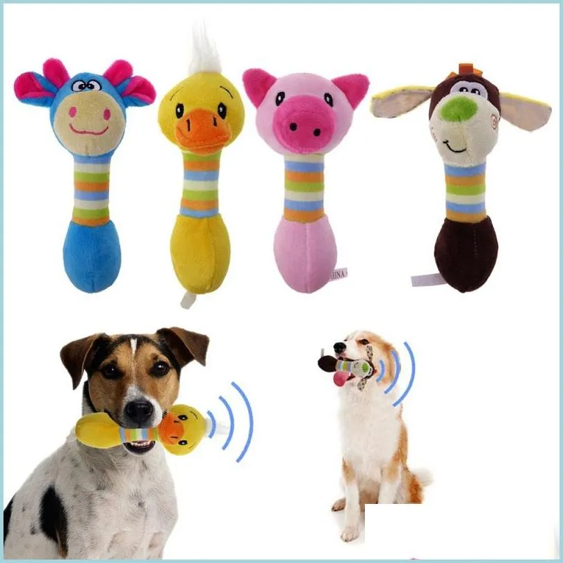 Toys de cachorro Chews Puppy Plush Huzking Toys Chew Squeaker Animals Shaped Safe Nontoxic Drop Drop Drop Supplies Home Garden Dog DHWFA