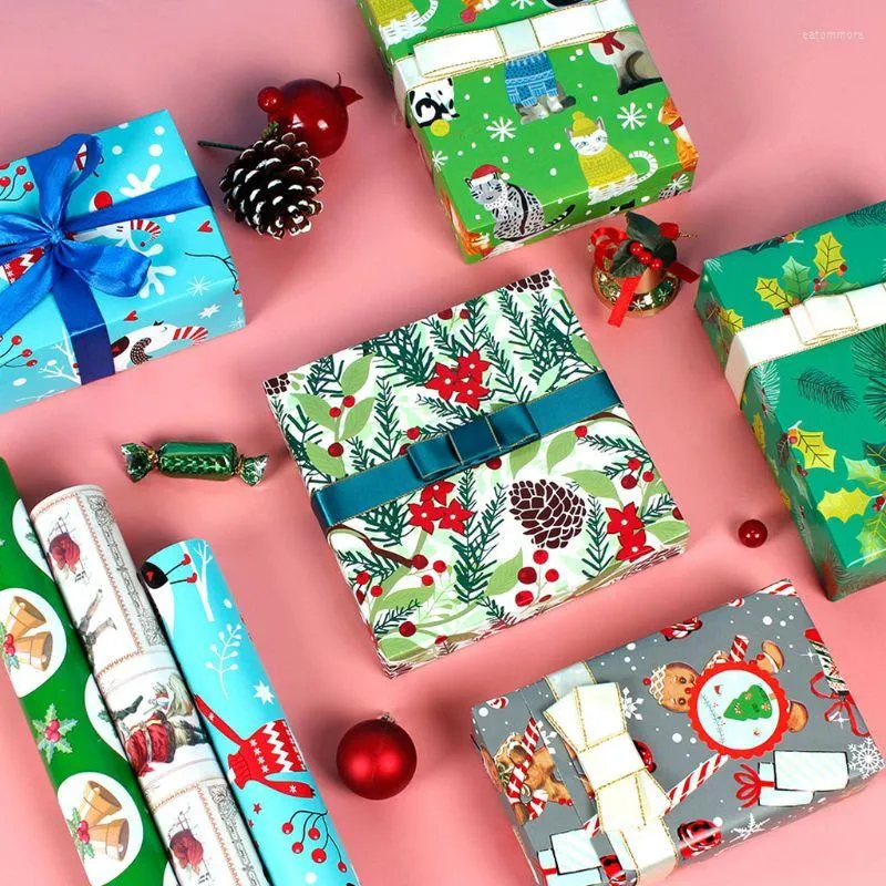 Jewelry Pouches 6 Sheets 50x70cm Gift Wrapping Paper Present DIY Packing Wraps For Xmas Party Christmas Festival
