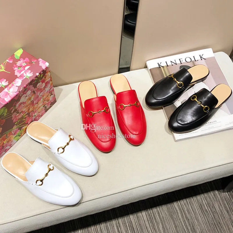 Toka Moda Erkekler Princetown terlik kahverengi Casual Katır Flats 38-46 ile Erkekler Lüks deri loafer'lar Muller Tasarımcı terlik Erkek ayakkabı