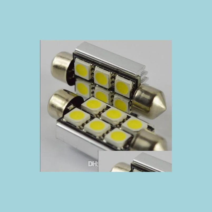 Autobirnen 50 x 36 mm, Canbus-Fehler, Soffittenkuppel, 6 LEDs, 5050 SMD, weiße Lichter, BB-Lampe, Licht, Drop-Lieferung, Handys, Motorräder, Autos, Beleuchtung, Dhb92