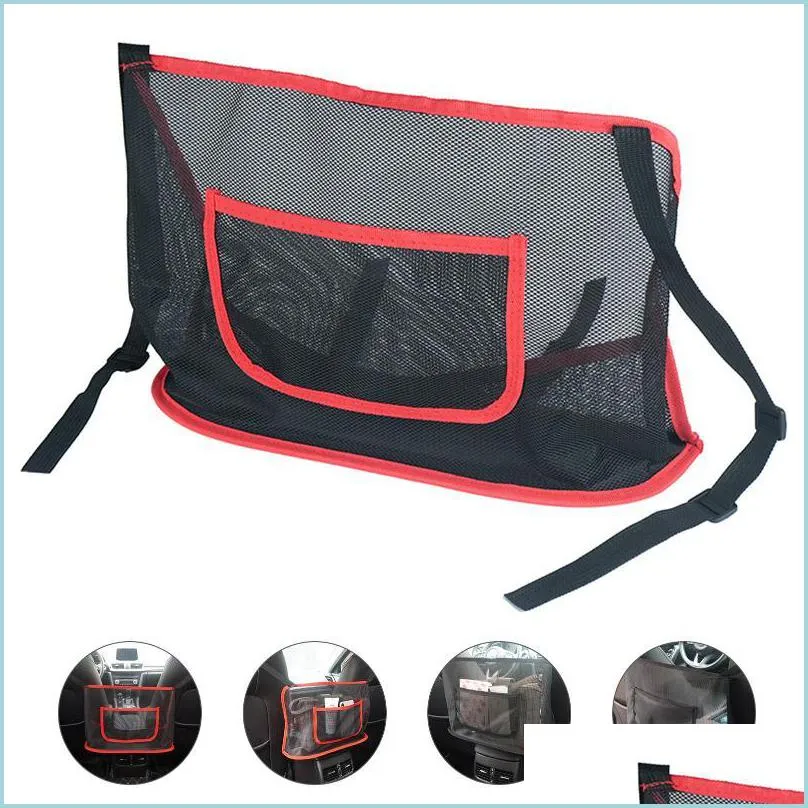 Storage Bags Car Net Pocket Handbag Holder Seat Storage Bag Large Capacity For Purse Phone Documents Drop Delivery Home Garden House Dh9Fy