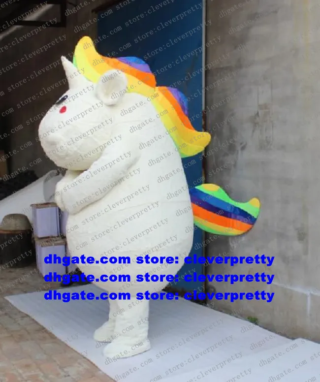 Single Angle Horse Mascot Costume UNIMON Unicorn Rainbow Pony Character Corporate Image Film Theme zx2424