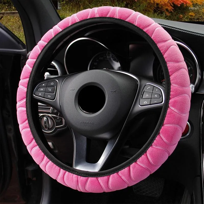 Steering Wheel Covers Universa 37-39cm Car Auto Case Super Soft Plush Elastic Cover For Women Winter Warm