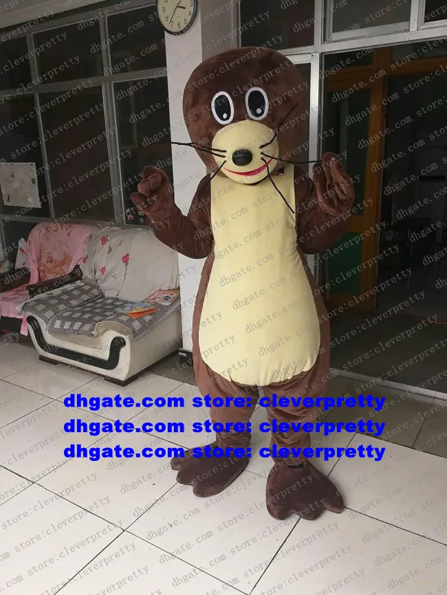 Brown Mascot Costume Seal Sea Dog Seas morza lwa psy pieczęć futra dla dorosłych kreskówek