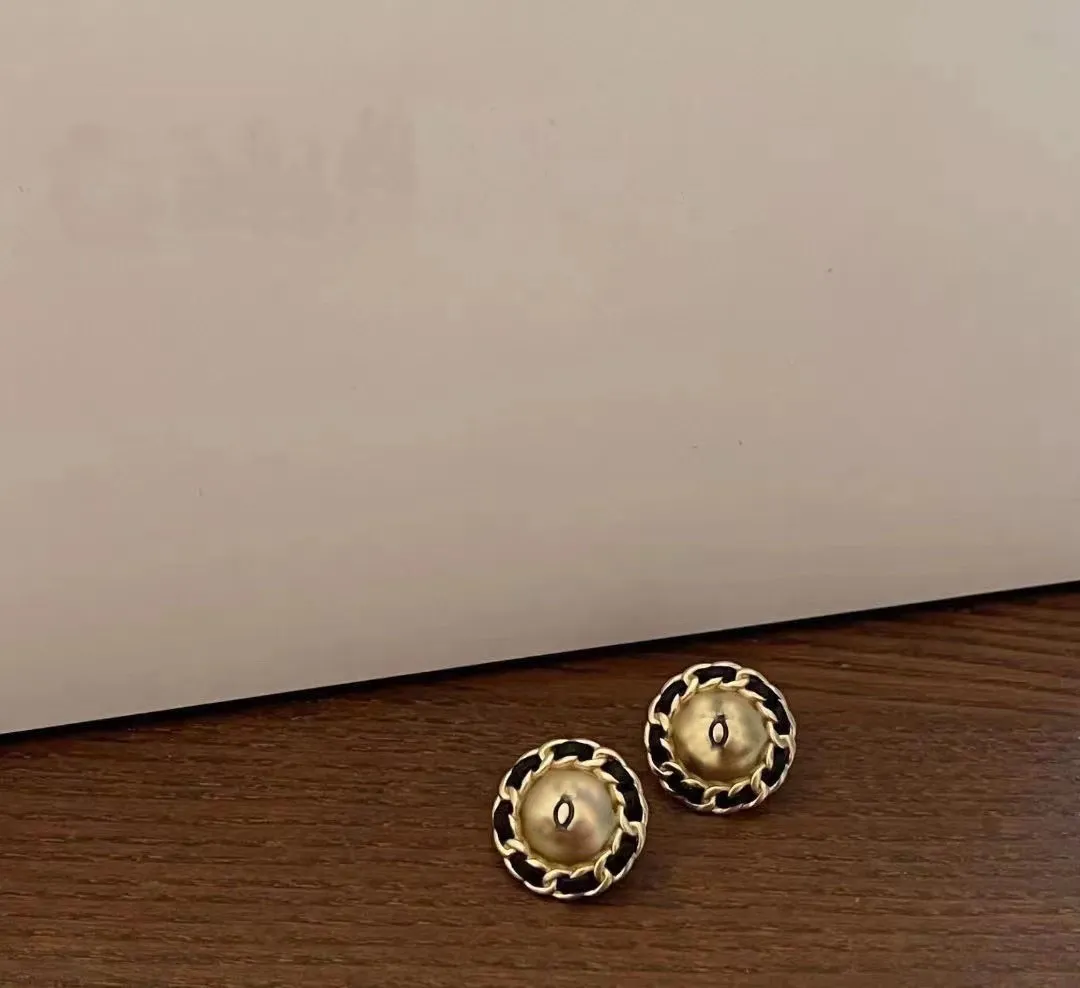 Pendientes de botón a la moda aretes orecchini para mujer fiesta boda amantes regalo diseñador pendientes con bolsa de franela