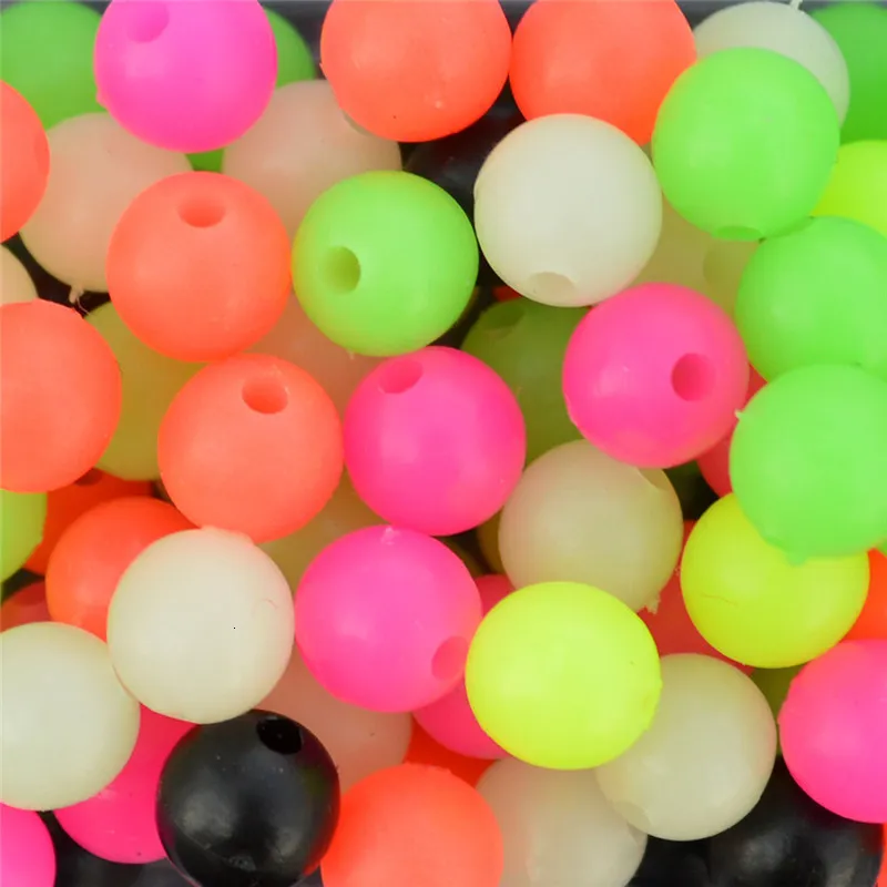 Fishing Accessories Mixed Color Beads 100pcs lot Hard Plastic Round Floating Diameter 4mm 5mm 6mm 7mm 8mm 221111