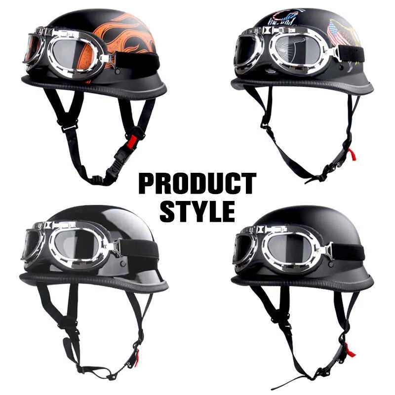 Uchoose German Motorcycle Helme Casco Moto MultyColor Retro Half Helmet Dot M XXL T221116 2 444 DHgate