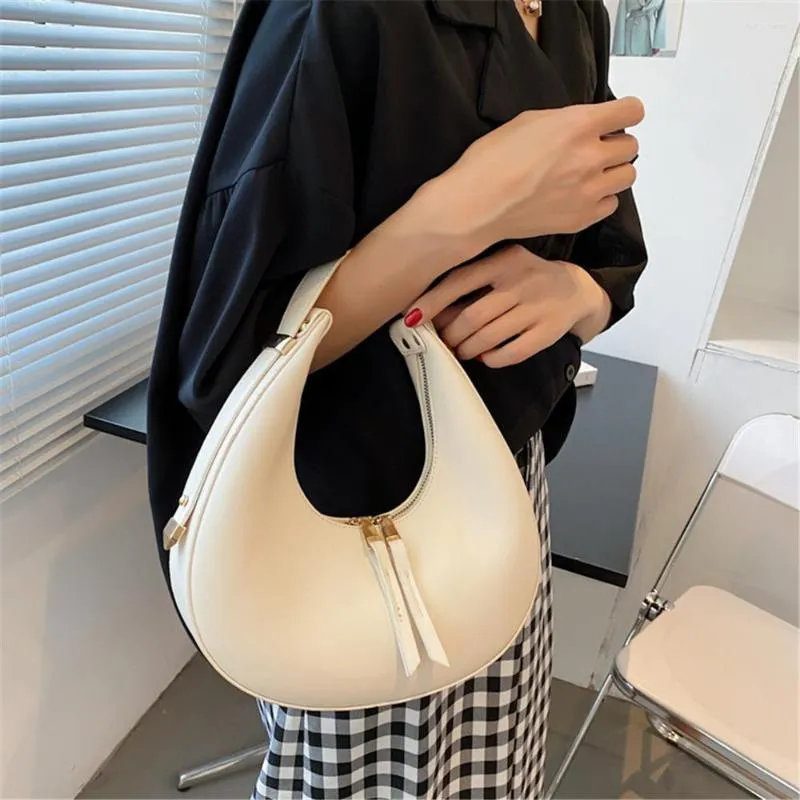 Evening Bags Trendy Solid Shoulder For Women Cute Hobo Tote Handbag Clutch Purse With Zipper Closure Ladies Mini Underarm Bag PU Leather