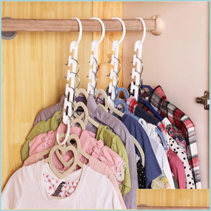 Cabides racks roupas cabides 3d salvando roupas mágicas racks closet organizador com gancho de coloração branca entrega home garde dh6r4