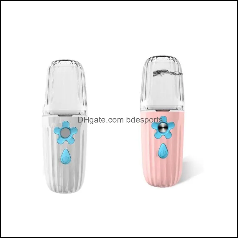 Other Household Sundries Small Hand Held Cosmetic Instrument Water Supply Face Steaming Device Flowers Droplet Shape Facial Humidifi Dhncn