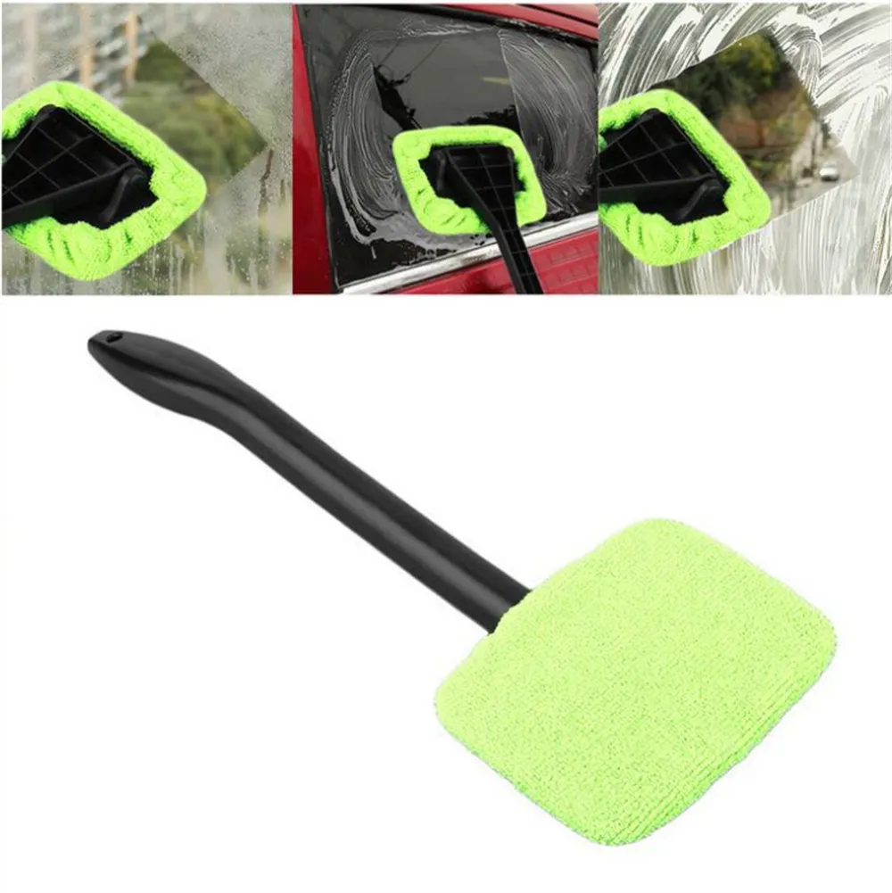 Car Window Cleaner Brushes Kit Windshield Cleaning Wash Tool Inside Interior Auto Glass Wiper With Long Handle Car Accessories For Home Outdoor Kitchen