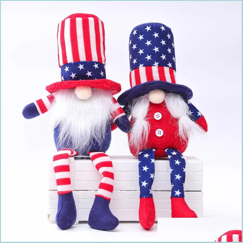 Andere feestelijke feestartikelen Patriotische Gnome Plush American President Election Decoration Tomte 4e van JY Gift Handmade Dwarf Doll Dhupc