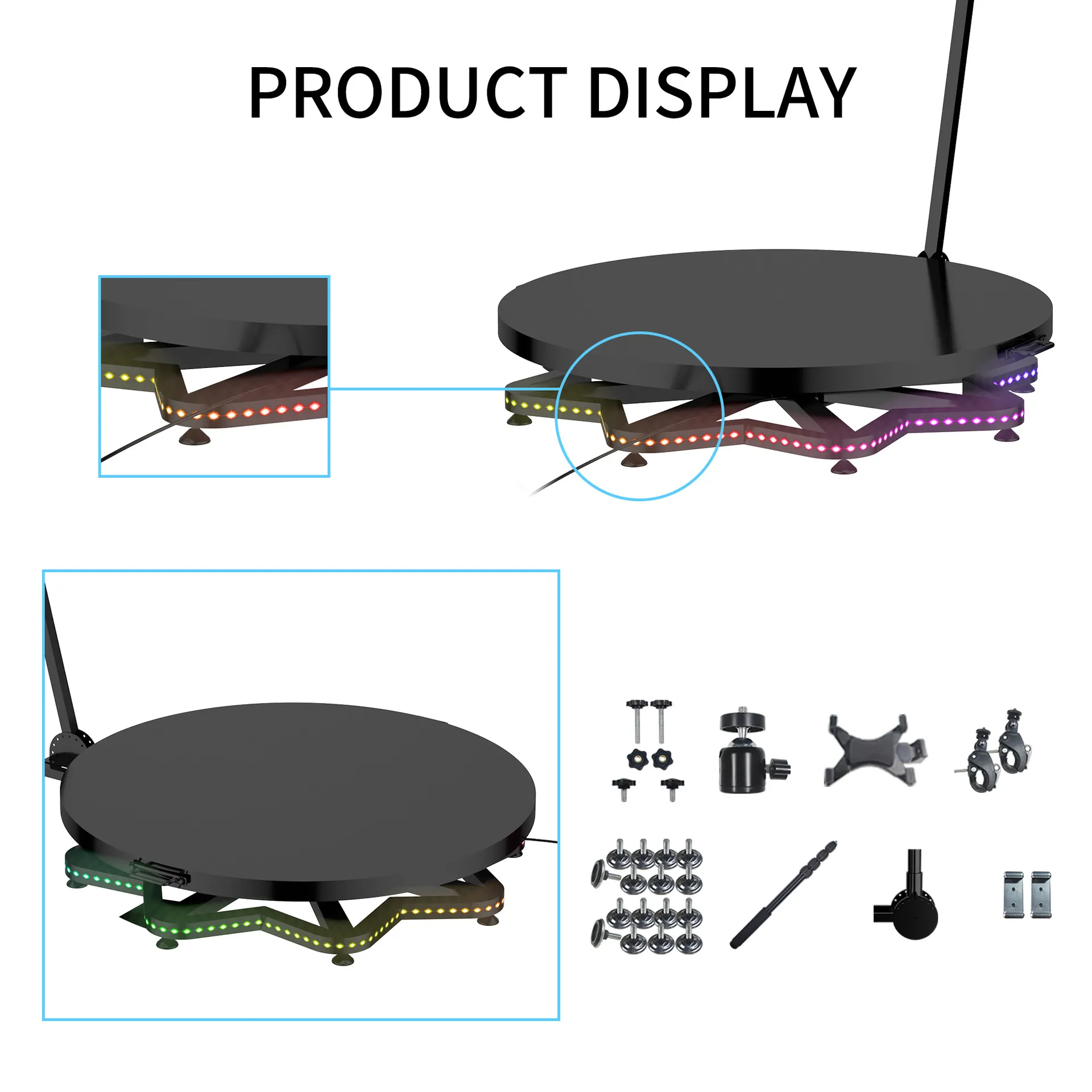 Other Stage Lighting 360 Photo Booth Rotating Machine Photobooth Camera Video Event Parties Degree Slow Motion Photography Accessories Stand Prop