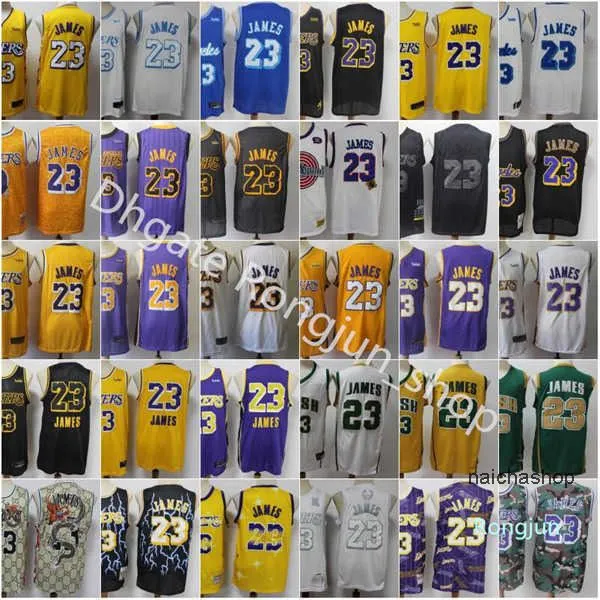 Mężczyźni LeBron 23 James Basketball Jersey Vintage Tune Squad Looney Tunes zszyte St. Vincent Mary High School Irish Purple Yellow Whit