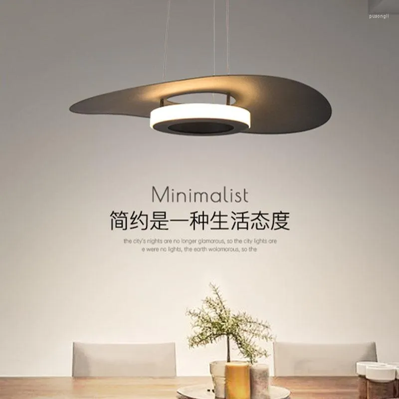 Pendant Lamps Dining Room Kitchen Chandelier Modern Minimalist Led Black/white Living Bedroom Nordic Ceiling