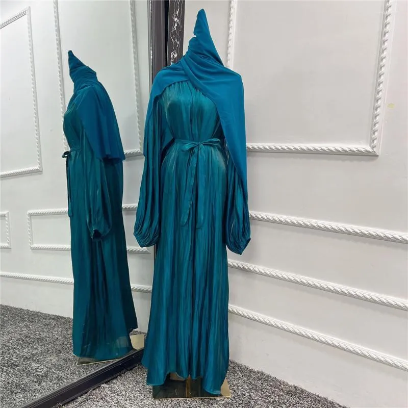 Etnische kleding 2pc Kaftan Open Abayas voor vrouwen Kimono Musulmane Cardigan Dubai Abaya Turkije Islam Arabische moslim hijab Jurk Robe longue