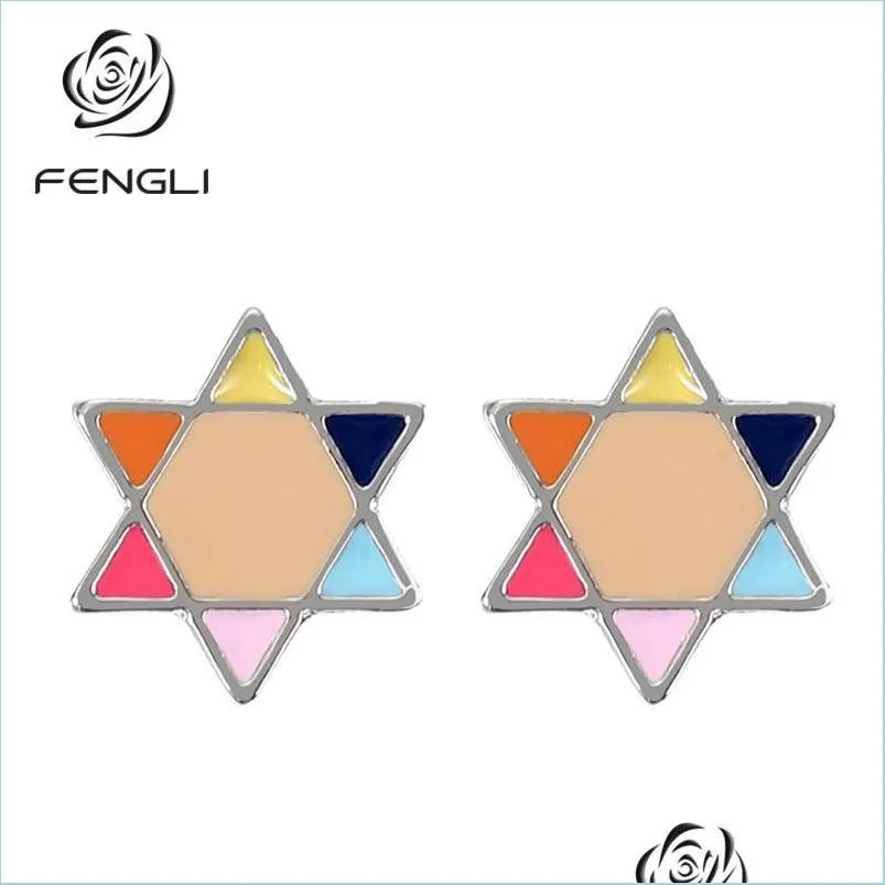 Stud Stud Fengli Classique Géométrique Boucles D'oreilles Pour Les Femmes Conception Simple Colorf Étoile Boucle D'oreille Lady Girl Party Bijoux Drop Delivery Dhzoi