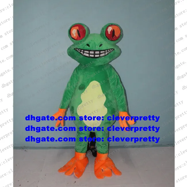 Green Frog Toad Bufonid Bullfrog Mascot Costume Adult Cartoon Character Outfit Competitive Products Showtime Stage Props ZX2182