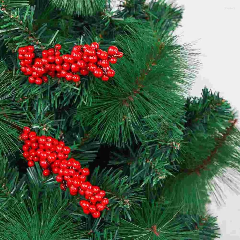 Party Decoration 6pcs Holly Berry Stems Christmas Tree Picks Table Centerpieces Red Berries