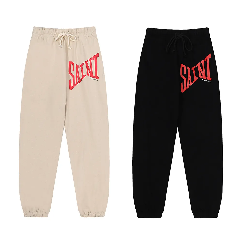 2023 pantalons pantalons de survêtement Beige noir hommes femmes Hip Hop lettre imprimé unisexe Joggers pantalon à cordon