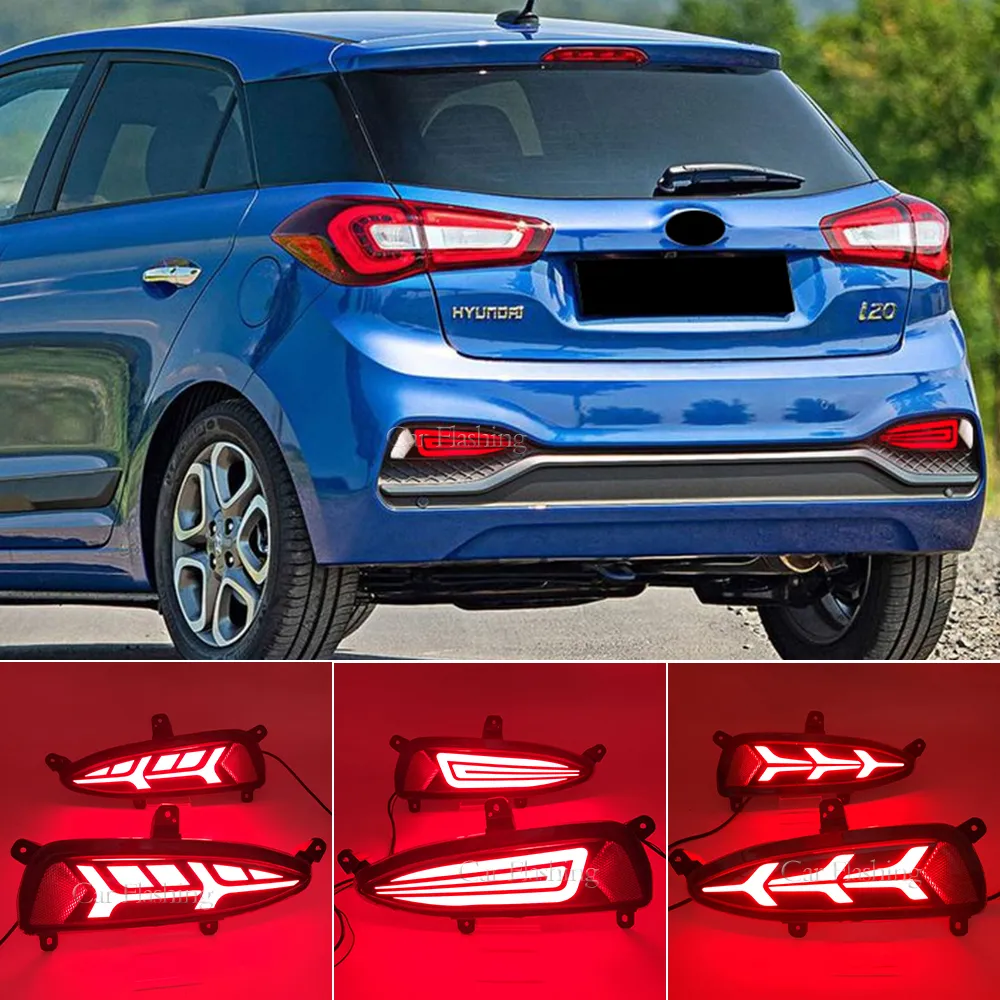 2 stks LED -reflectorlamp voor Hyundai i20 2018 2019 Achter mistlamp bumper lichtrem draai signaal omgekeerd licht