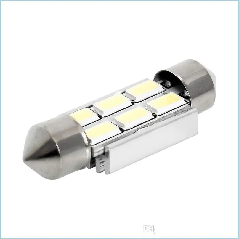 車電球10PCS 36mm C5W C10W C3W SV8 5 6 LED 5630 SMDフェストンキャンバスなしエラーカーナンバープレートライトドームランプ読み取りライト12V DHG9I