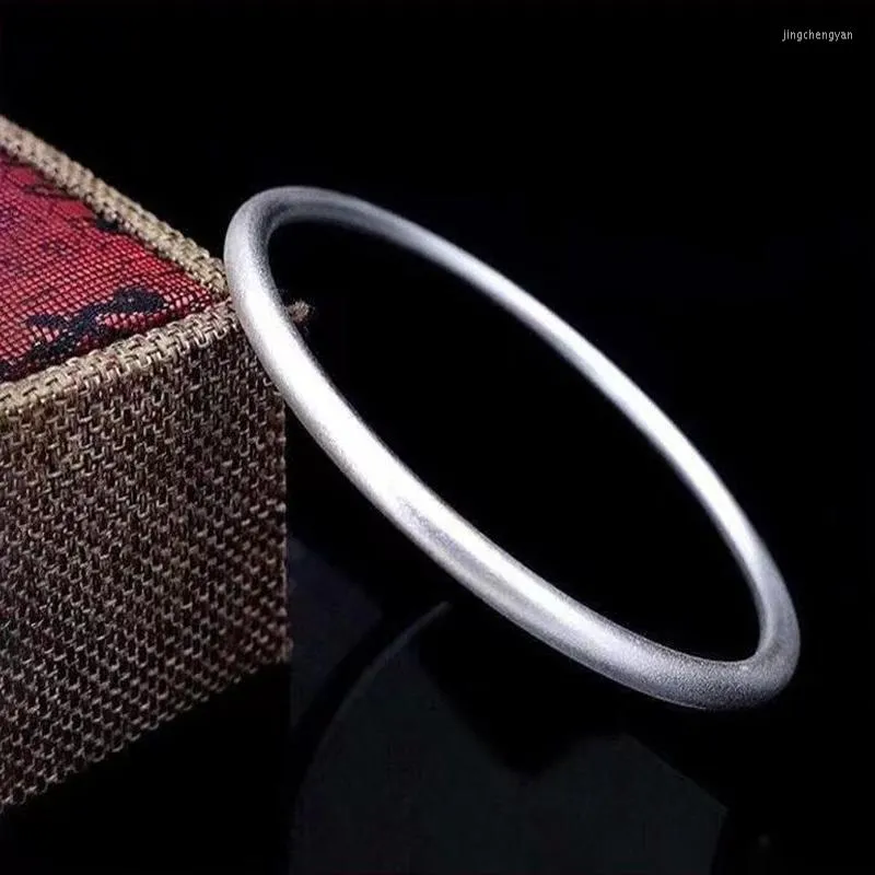 Bracelet SO argent couleur rétro ancien Bracelet femmes héritage Simple Niche Ins Style solide cercle bijoux