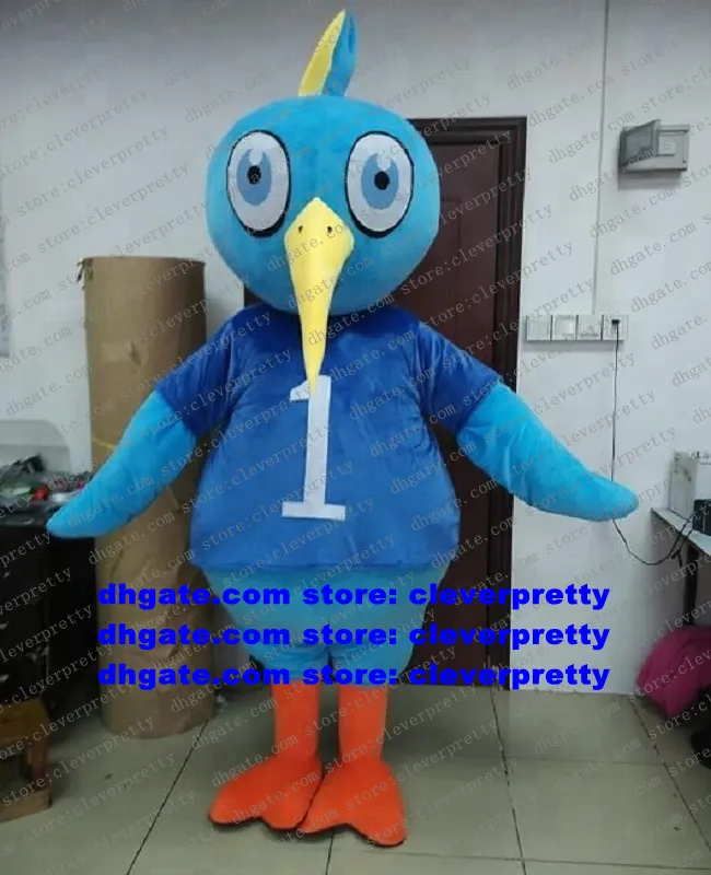Blue Kiwi Bird Woodpecker Hickwall Mascot Costume Adult Cartoon Character Outfit Advertisement Promotion Do The Honours zx2394