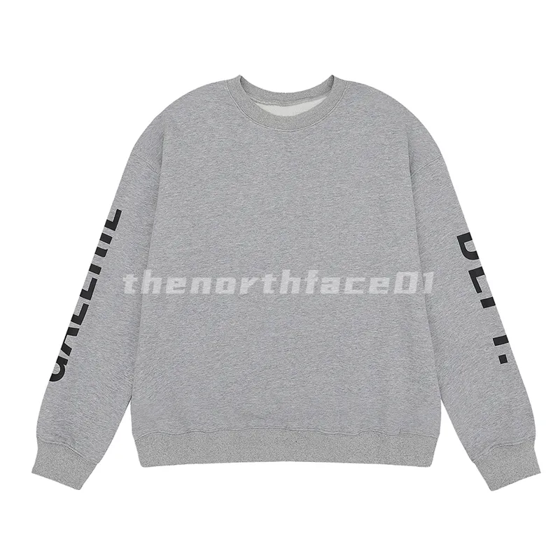 Luxury Designer Mens Long Sleeve Sweatshirt Classic Double Arm Letter Print Sweatshirt Fashion Brand Crew Neck Pullover Top Black White Grey