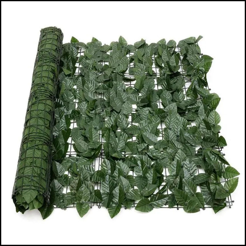 artificial hedge simulated ivy leaves fence privacy screen cover garden wall decorative trellis artificial grass mesh backing