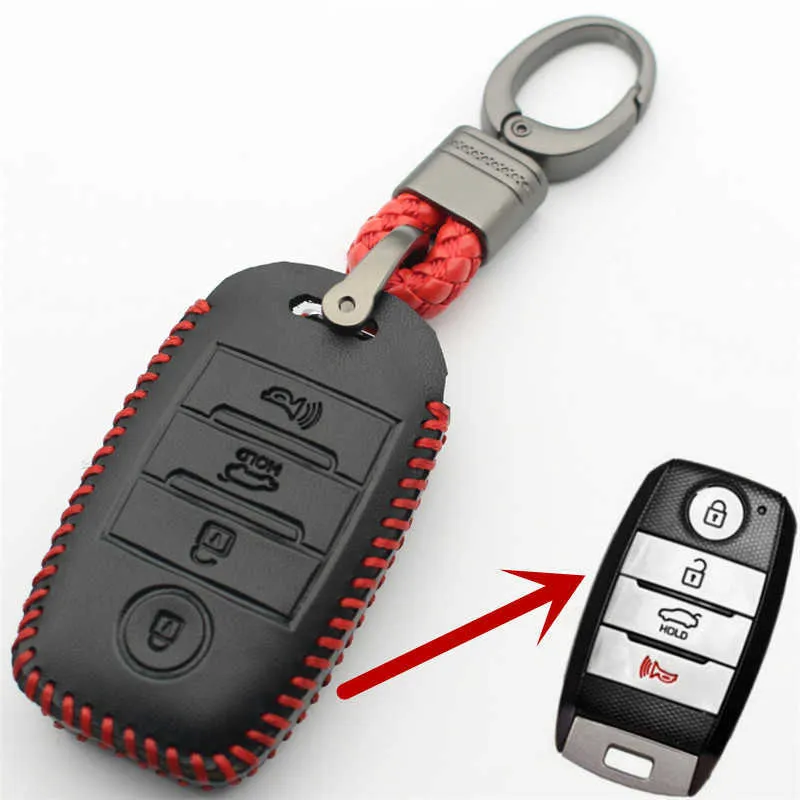 Autoschlüssel FLYBETTER Echtes Leder 4 Tasten Keyless Entry Smart Key Case  Cover Für Kia Sorento/Rio/Rio5/Optima/K5/K4/KX3 Auto Styling L260 T221110  Von 5,71 €