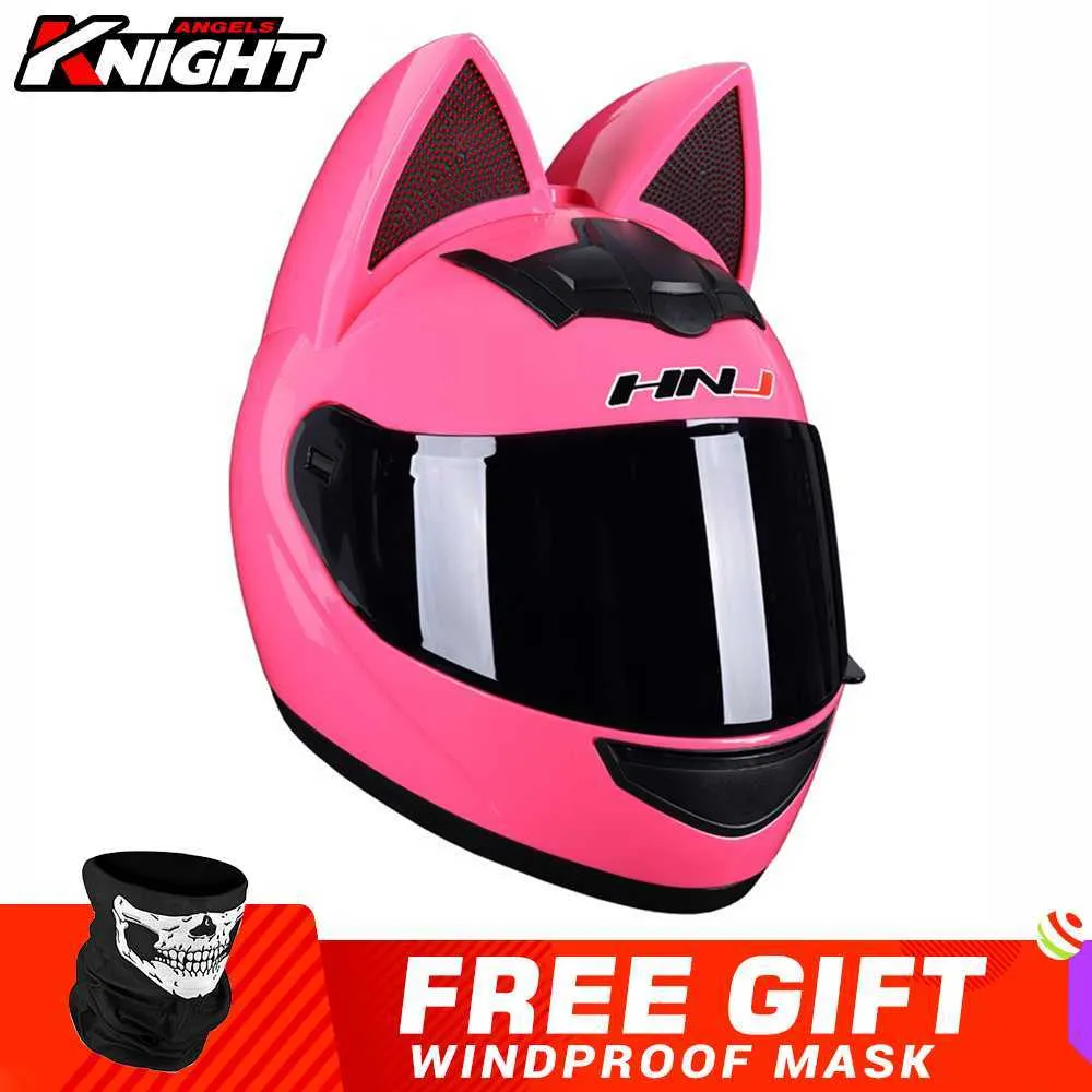 Casques de vélo HNJ Casque de moto Casco Moto Casque tout-terrain Amovible Oreille de chat Four Seasons Respirant Motocross Casque de moto Hommes Femmes T221107