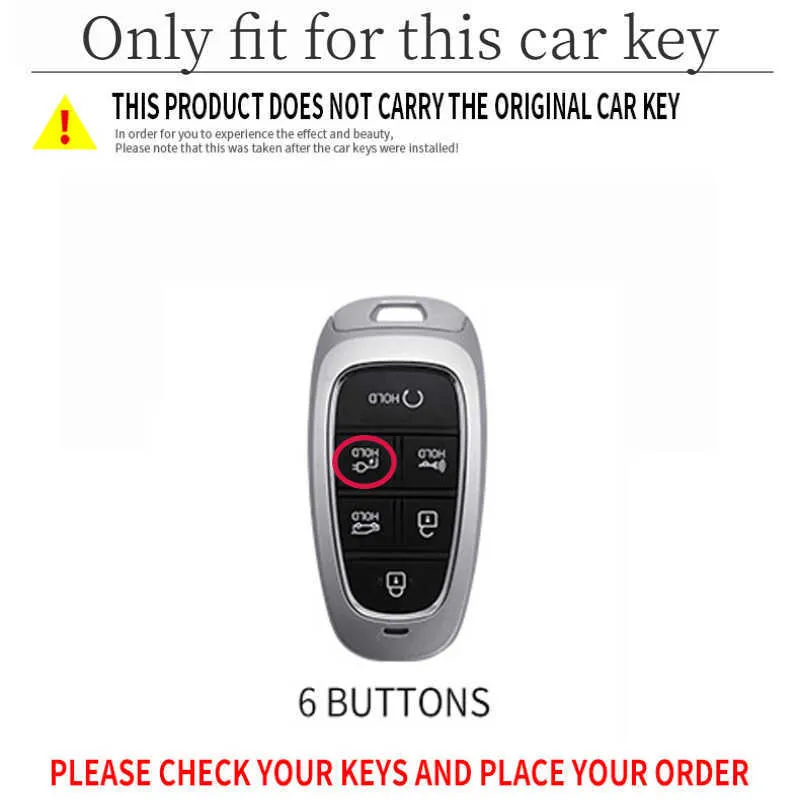 Autoschlüssel Schutzhülle Mit 6 Tasten, Legierung, Für Hyundai