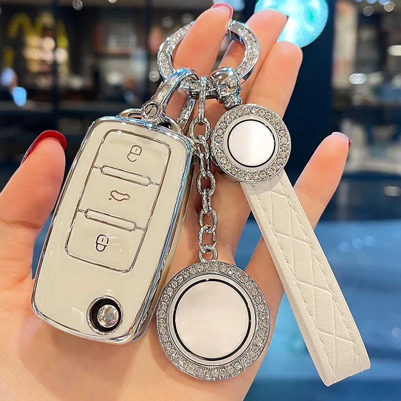 Handgefertigte echt Leder VW Schlüssel Hülle für Touareg