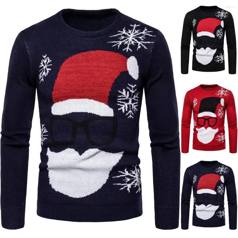 Erkek Sweaters Noel Süvari Erkekler Büyük Boy Örgü Homme Erkek Örme Krop Jumper Yıl Sokak Giyin