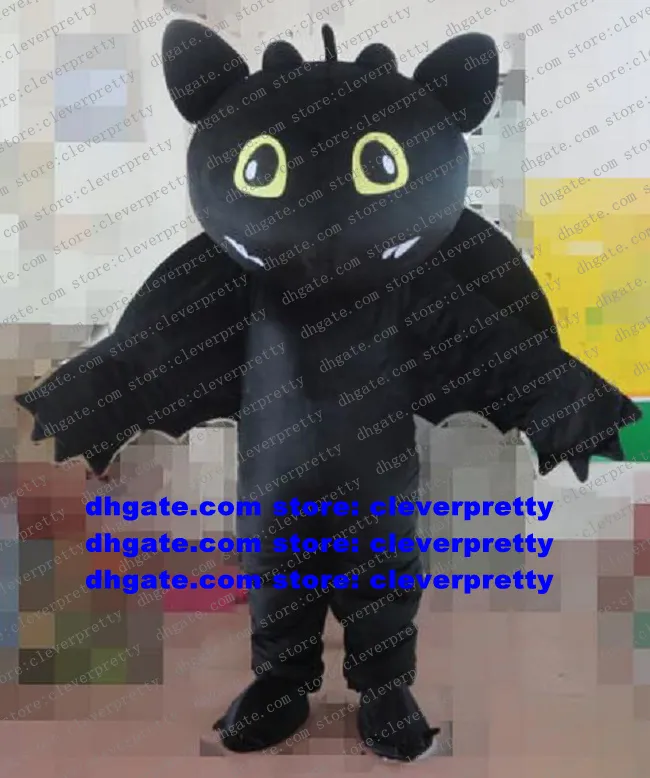 Night Fury Bat Bugbat Mascot Costume Adult Cartoon Character Whate Fant Dress Suit Ambulatory Walking Hotel ZZ7497