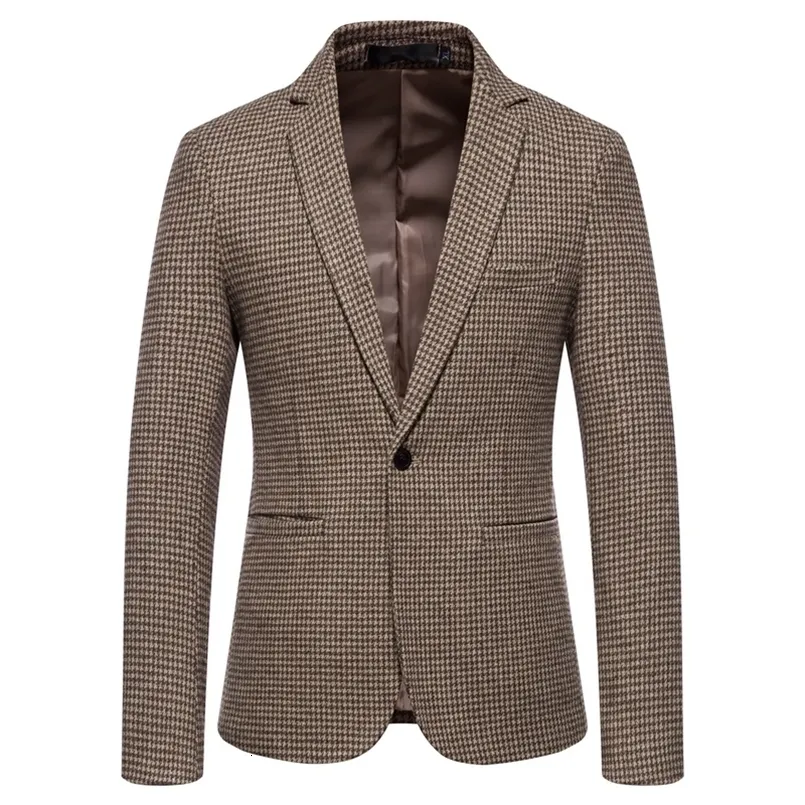 Trajes para hombres Blazers Otoño e invierno Hombres Slim Fit Blazer Chaqueta Moda Sólido Hombre Vestido de boda Abrigo Casual Negocios Masculino 4XL 221111