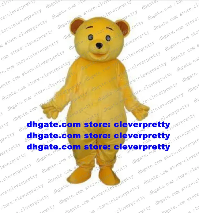 Golden Yellow Teddy Bear Mascot Costume volwassen Cartoon Character Jubileum Vieringen Commercial Strip Drive ZX1334