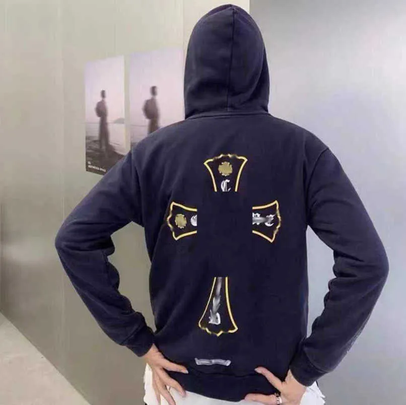 Felpe da uomo di moda di lusso Felpe con cappuccio firmate Cerniera Sanscrito Graffiti Maglione con cappuccio Pullover incrociato Felpa con cappuccio
